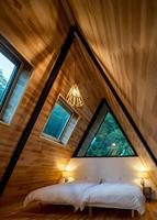 CE EcoVadis Villa Préfabriquée en Acier Moderne et Simple, à Toit en Dôme, avec Façade en Verre, pour Camping, Vie Urbaine, à Toit Triangulaire, à Louer et à Vendre