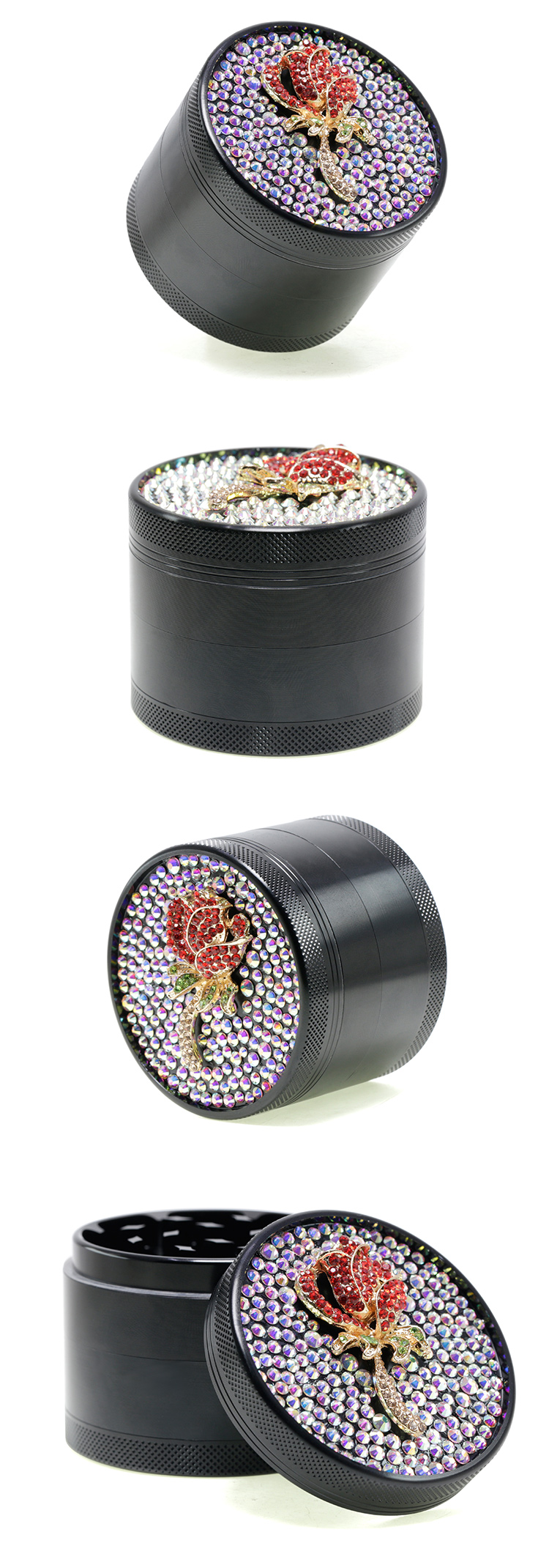 4 part 63mm aluminum alloy cactus diamond cute grinder for lady 6161