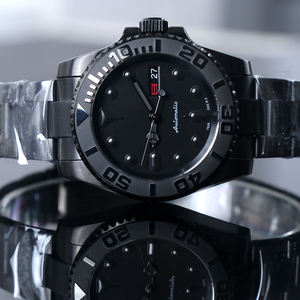 Montre automatique personnalisée MINUTETIME 40 mm, mouvement vintage NH36, acier, étanche, avec affichage du jour, date noire complète, pour homme - Product Image 1