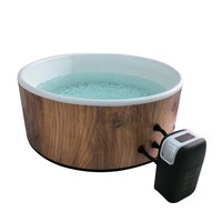 Spa gonflable avec pompe à chaleur, bain à remous en bois pour 4 personnes, unité de chauffage pour spa gonflable extérieur à vendre