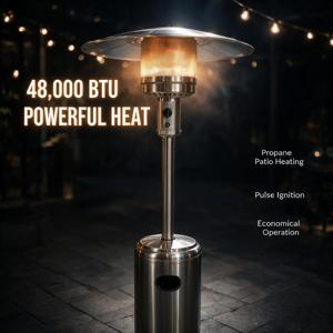 GARDENSUN Stainless Steel <strong>Propane</strong> Mushroom <strong>Patio</strong> <strong>Heater</strong> with Pulse Ignition for Outdoor Garden Restaurant - Product Image 2