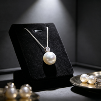 Pendentif de luxe en perle unique, collier Diana en perle, bijoux de mariée personnalisés en métal précieux