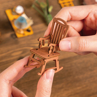 Robotime Rolife Jouets en bois 3D Articles de décoration intérieure TGE02 Kit de construction de maison miniature DIY Coin silencieux pour l'étude