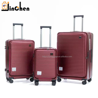 Ensemble de valises PC légères trois pièces avec couvercle à accès rapide frontal, valise extensible à roulettes, fermeture éclair