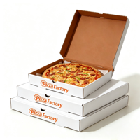 Boîte à pizza à emporter en carton ondulé kraft de qualité alimentaire, recyclable, écologique, avec logo personnalisé, commande en gros, finition mate SP5043