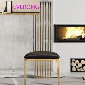 เก้าอี้ทานอาหารพนักพิงสูงทันสมัย หนัง PU คุณภาพสูง พร้อมโครงเหล็กสแตนเลส สำหรับบ้าน บาร์ โรงแรม สวนสาธารณะ งานแต่งงาน และงานอีเว้นท์ - Product Image 3