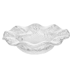 Ciotola in <span class=keywords><strong>Vetro</strong></span> Trasparente Texturizzato ALP OCEAN Classic <span class=keywords><strong>IVV</strong></span> Design 32,5cm/13 Pollici con Bordo Ondulato, Lavabile in Lavastoviglie, per Frutta, Snack e Decorazione Casa - Product Image 1