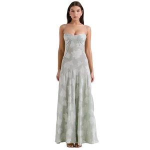 Sexy Không Tay Treo Backless Ăn Mặc Của Phụ Nữ Voan Thêu Cổ Vuông Prom Buổi Tối Ăn Mặc-Mua - Product Image 1