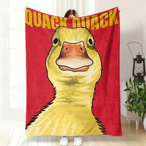 Couverture en flanelle motif Canard dans un cône de signalisation, Couverture de repos, Couverture de sieste, Respirante, Douce pour la peau, pour la maison et le bureau, Impression personnalisée OEM ODM - Product Image 6