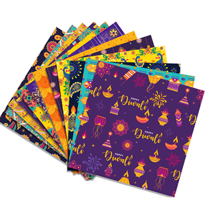 Lampu tema Diwali WW020 bahan akun tangan dua sisi DIY kerajinan kertas buku tempel pembuatan kartu latar belakang - Product Image 1