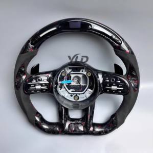 Volant en fibre de carbone et cuir YLD pour <span class=keywords><strong>Mercedes</strong></span> Benz W205 W213 <span class=keywords><strong>2022</strong></span> Classe E GLA W166 W177 W176 W246 W221 W218 - Product Image 3