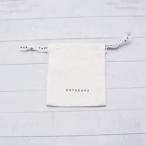 Sacs cadeaux à cordon imprimé blanc, pour emballage, logo personnalisé, pochette en coton écologique, pour bijoux, 50 pièces - Product Image 4