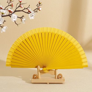 Éventail pliant en bois de 23 cm, vente en gros, fabriqué en Chine, <span class=keywords><strong>papier</strong></span> et <span class=keywords><strong>tissu</strong></span>, éventails <span class=keywords><strong>japonais</strong></span> en bois naturel - Product Image 2