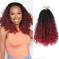 Déesse locs désordonné boîte tresses crochet bohème cheveux avec frisé ombre bourgogne pré-bouclé boho rivière boîte tressée