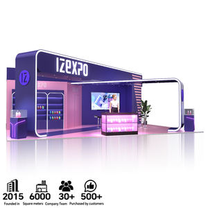 บูธแสดงสินค้าความงาม บูธงานแสดงสินค้าแบบกำหนดเอง ขนาด 10x20 บูธงานแสดงสินค้าไม้หรูหราแบบกำหนดเองสำหรับงาน <span class=keywords><strong>Cosmoprof</strong></span> - Product Image 2