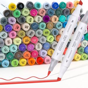 Factory Wholesale DAM3600B Double Headed Alcohol Oily Art Marker <b>Pens</b> Set for Students Kids Painting <b>Color</b> Non Toxic - Product Image 3