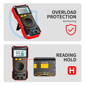 Fungsi penuh 2000 hitungan Multimeter Digital DMM DC AC Manual jarak Multi <span class=keywords><strong>Tester</strong></span> dengan tampilan LCD besar - Product Image 3
