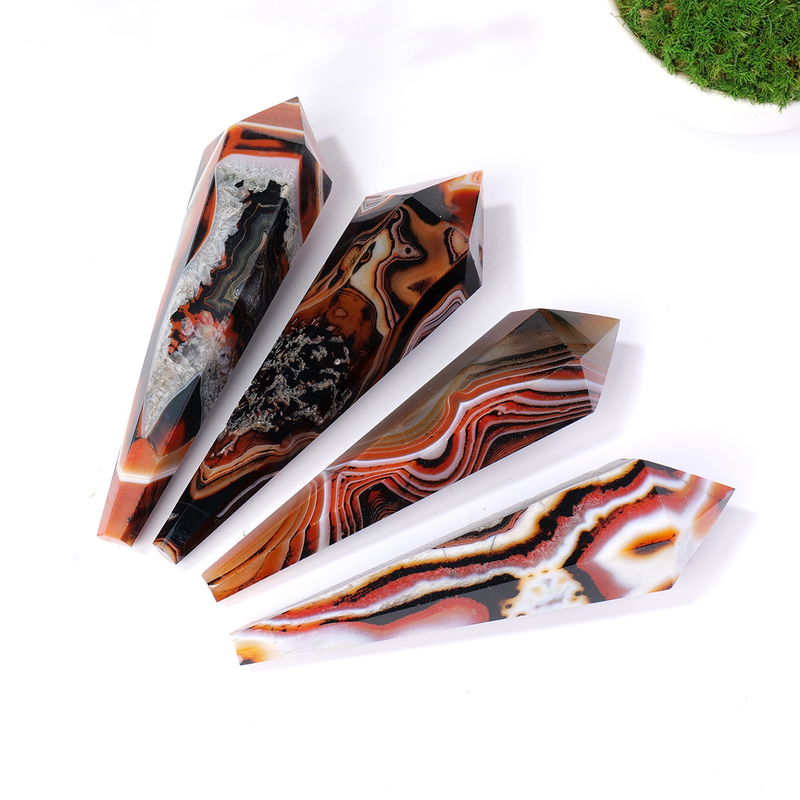 Natural Crystal Stone Crafts Sardonyx Wand