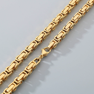 Collana a Catena Bizantina in Acciaio Inossidabile 316 Placcato Oro 14K 18K di Alta Qualità per Uomo, Impermeabile, Gioielleria alla Moda all'Ingrosso - Product Image 2