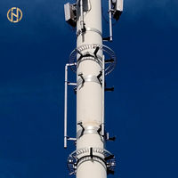 Poteau de communication en acier galvanisé 5G sur mesure |   Mât d'antenne cellulaire monopode pour tour de télécommunications extérieure provenant d'un fournisseur fiable