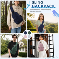 Sac à dos bandoulière personnalisé résistant à l'eau avec poche pour cartes et porte-bouteille