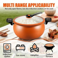LOVFE Micro-cuiseur à pression avec revêtement antiadhésif en pierre de Maifan pour cuisinière à gaz, cuisson rapide des soupes, cuisine quotidienne à la maison