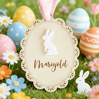 Décoration murale en forme de boîte décorative, œuf de Pâques et lapin découpés au laser, multicouche, de qualité supérieure, fabriquée avec des matériaux artisanaux de haute qualité
