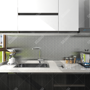 Foshan Fabricant Cuisine <span class=keywords><strong>Salle</strong></span> <span class=keywords><strong>De</strong></span> <span class=keywords><strong>Bain</strong></span> Mur Dosseret En Aluminium En Plastique Vinyle Adhésif Pvc Mosaïque Peel Et Bâton Tuiles Composites - Product Image 6