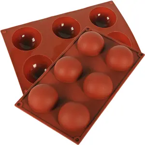 3D شبه المجال جولة 6 ثقوب الايبوكسي قالب من السيليكون الجملة ل الشوكولاته صنع