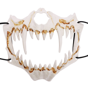 Nicro nuovo arrivo <span class=keywords><strong>Horror</strong></span> tigre dente di lupo osso bianco <span class=keywords><strong>maschera</strong></span> Cosplay di plastica animali mezza faccia maschere da festa in <span class=keywords><strong>maschera</strong></span> di alta qualità - Product Image 4