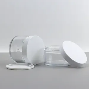 Tarros <span class=keywords><strong>de</strong></span> plástico transparentes <span class=keywords><strong>de</strong></span> boca ancha y pared gruesa para cosméticos, crema corporal, exfoliante labial, cera para el cabello, esmalte <span class=keywords><strong>de</strong></span> <span class=keywords><strong>uñas</strong></span>, con tapas <span class=keywords><strong>de</strong></span> rosca, al por mayor. - Product Image 3
