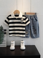 Nouveauté : Ensemble d'été pour garçons, chemise polo élégante pour bébés garçons en été