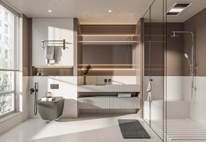 Meuble <span class=keywords><strong>de</strong></span> rangement <span class=keywords><strong>de</strong></span> salle <span class=keywords><strong>de</strong></span> bain haut <span class=keywords><strong>de</strong></span> gamme avec miroir, design luxueux, <span class=keywords><strong>sous</strong></span> l'évier - Product Image 2