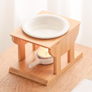 Vintage Bamboo Ceramic Tealight <strong>Candle</strong> Holder Oil Burner Diffuser <strong>Furnace</strong> for Yoga Spa - Product Image 6
