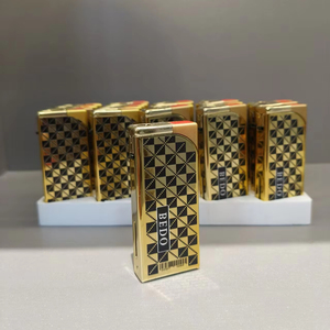 Briquet à gaz coupe-vent à flamme bleue, en métal, rechargeable, <span class=keywords><strong>électronique</strong></span> tactile, pour cigares, idéal pour l'extérieur, avec coffret cadeau - Product Image 1