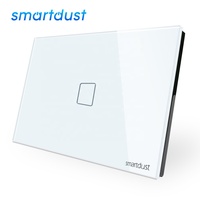 Smartdust – panneau en verre cristal ODM, 1 Gang, lampe murale, maison intelligente, télécommande Zigbee 3.0, WIFI, interrupteur tactile