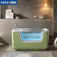 Baignoire Spa Bébé Rectangulaire Moderne en Acrylique, Autoportante, Portable, pour Intérieur, avec Massage Hydromassant et Contrôle Thermostatique, Transparente, pour 1 Personne