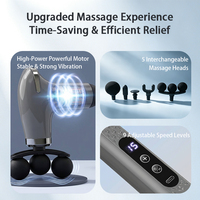 Pistola de Masaje Percusiva Inalámbrica Recargable con Forma de Gancho Curvo, Máquina de Masaje Portátil con Vibración Eléctrica