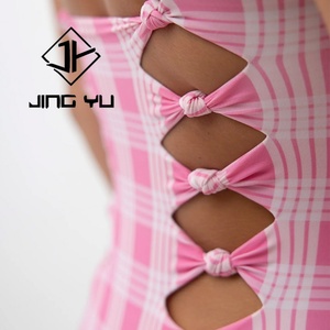 Traje de Baño de una Pieza con Diseño Retro Personalizado, con Lazo Hueco, de Poliéster de Lujo para Mujer - Product Image 4