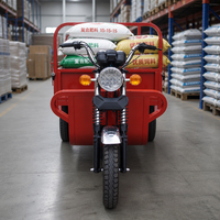 Tricycle de livraison à moteur essence avec caisse en acier et longue autonomie, véhicule à trois roues pour le marché agricole