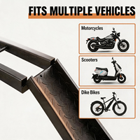 Support de Transport Moto Robuste Anti-Inclinaison avec Rampe de Chargement 500 LBS, Porte-Moto Pliant en Acier pour Camion et VUS