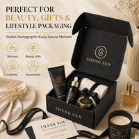 Cajas de Papel Negras Personalizadas con Logotipos para Ropa, Cajas de Envío Exprés y Cajas de Regalo con Etiquetas Colgantes