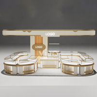 Présentoir de bijoux doré moderne de luxe haut de gamme vitrines armoires de comptoir de bijouterie modernes pour la décoration intérieure