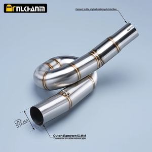 Nlkhanm ข้อต่อท่อไอเสียรถจักรยานยนต์ทำจากสเตนเลสขนาด51มม. TNT300 BJ300เหมาะสำหรับระบบ BN302เบนเนลลี่300 BJ300 <span class=keywords><strong>GS</strong></span> - Product Image 3