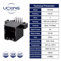 174049-2 WX-120D Connecteur de faisceau de câbles automobile 8-20 broches, angle droit 90 degrés, pas de 2,5 mm, 3A 12V, en stock, OEM ODM