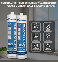 Scellant en silicone neutre pour mur-rideau, verre, pierre, panneau d'aluminium, forte adhérence, résistant aux intempéries, longue durée de vie, adhésif de construction
