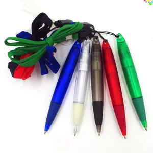 customize pen gift promotional mini ballpoint plastic ball pen with neck hanging string