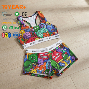 Set Reggiseno Sportivo da Donna Personalizzato con Stampa Graffiti Funky, Motivo Mostro Multicolore, Traspirante per Allenamento, Palestra e <span class=keywords><strong>Fitness</strong></span> - Product Image 2