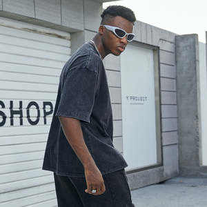 เสื้อยืดผ้าฝ้าย100% แขนสั้นโอเวอร์ไซส์สำหรับผู้ชายเสื้อโอเวอร์ไซส์ผ้าฝ้ายพิมพ์ลาย - Product Image 6