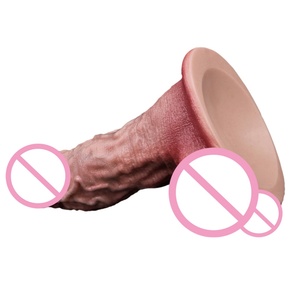 Wholesale Factory Cheap Female Masturbation Toys Shop Double Layer Silicone Y Soft Penis Realistic <b>Dildo</b> for Women - Product Image 2